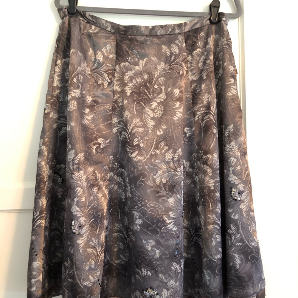 NWT  - Gorgeous special occasion Coldwater Creek silver/gray skirt